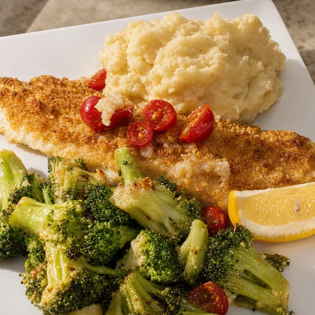 Baked Haddock with Potato & Veggie.