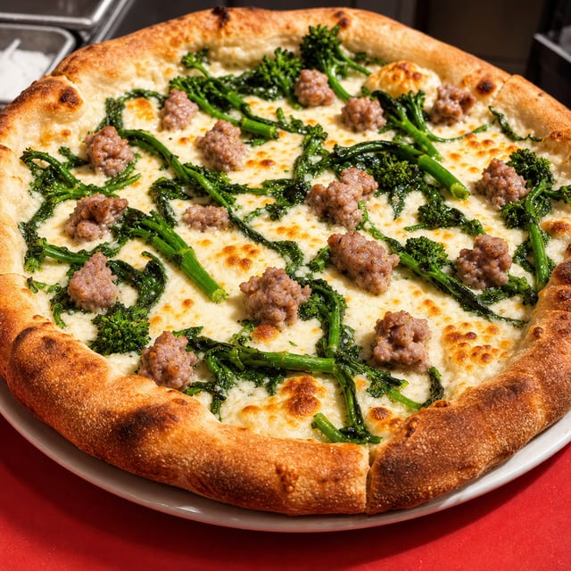 Broccoli Rabe & Sausage Pizza.